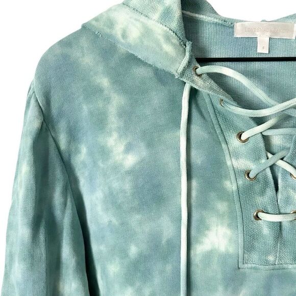LoveShackFancy Bevan Hoodie Celadon Hand Dyed 100% Cotton Size Small - Picture 2 of 5